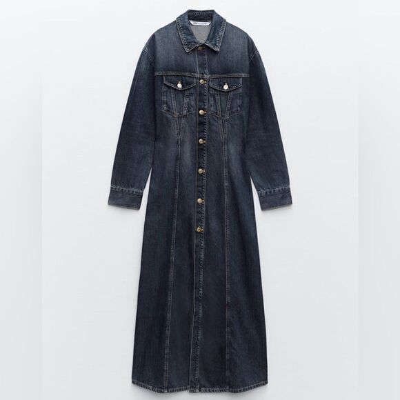 ZARA TRF DENIM DRESS - Picture 5 of 12